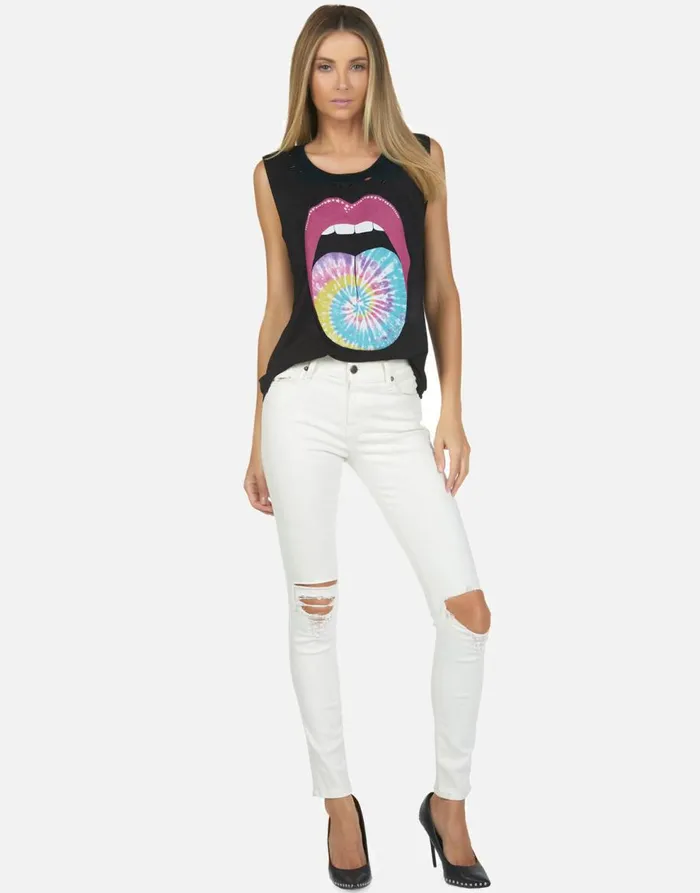 Women039s Kel Tie Dye Tongue Onyx Lauren Moshi Tanks