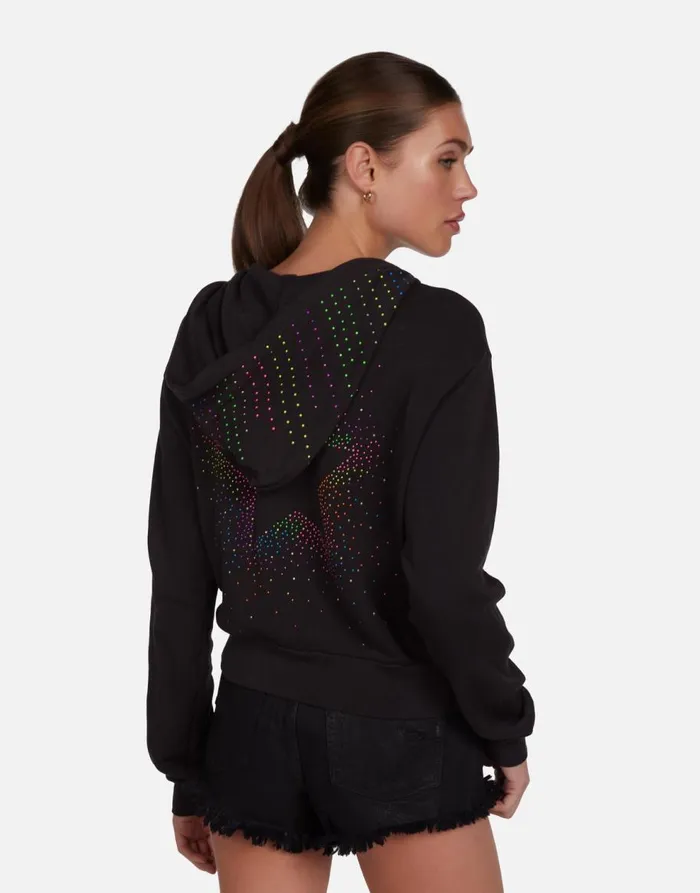 Women039s Lachelle Neon Stud Starburst Onyx Lauren Moshi Hoodies