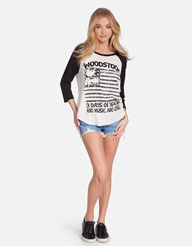 Women039s Maglan Woodstock Flag Faded Whiteonyx Lauren Moshi Long Sleeve