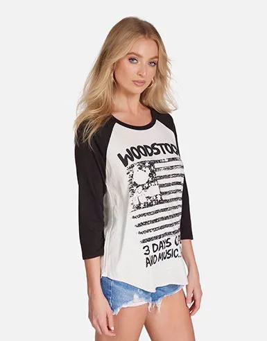 Women039s Maglan Woodstock Flag Faded Whiteonyx Lauren Moshi Long Sleeve
