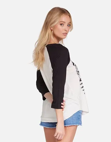 Women039s Maglan Woodstock Flag Faded Whiteonyx Lauren Moshi Long Sleeve