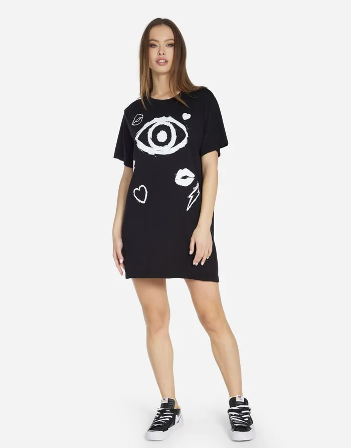Women039s Misty Painted Evil Eye Black Lauren Moshi Dresses