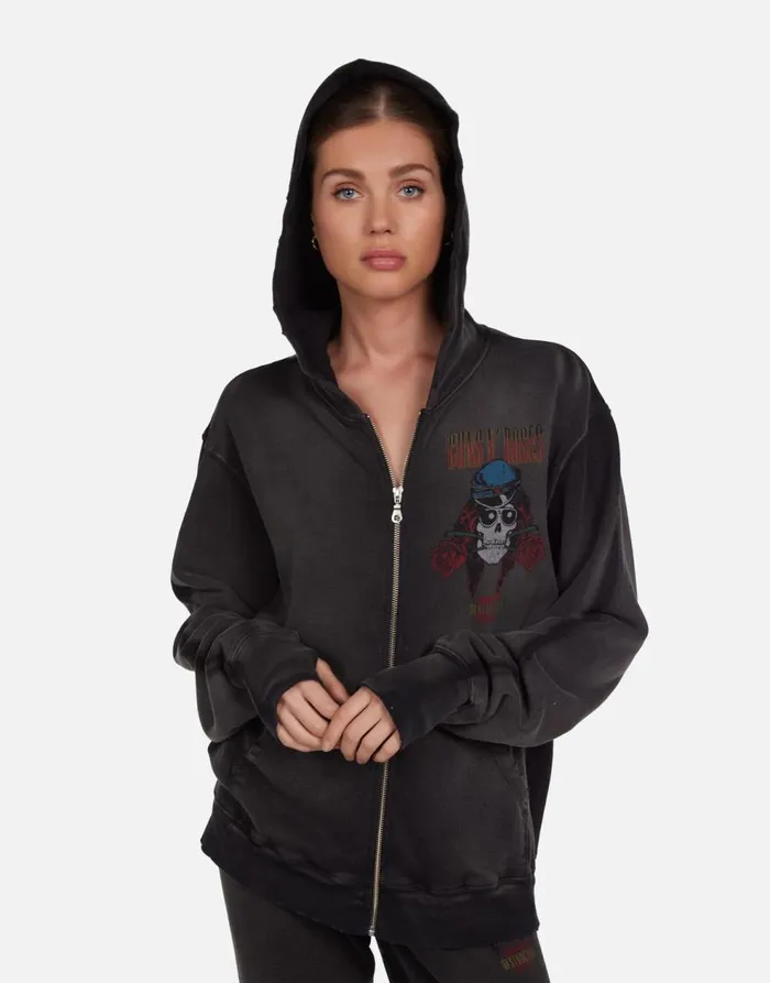 Women039s Moira Guns N039 Roses Skull Black Haze Lauren Moshi Hoodies