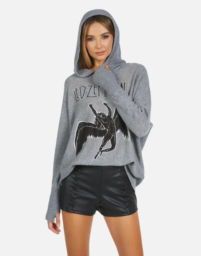 Women039s Namiko Led Zeppelin Outline Charcoal Lauren Moshi Sweaters and Knits