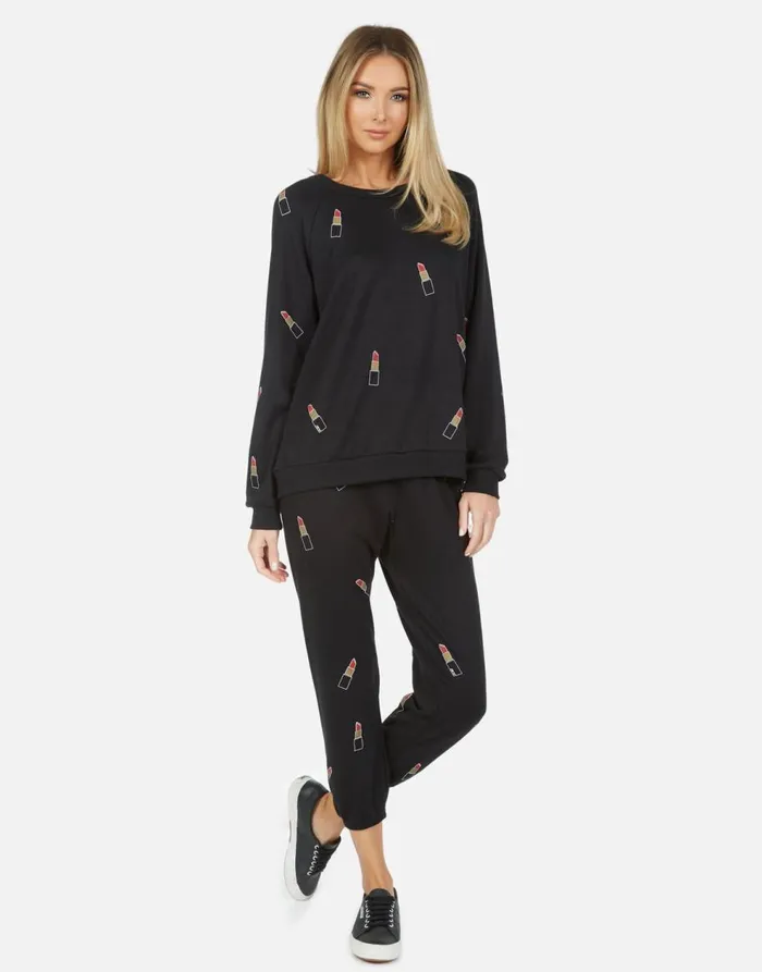 Women039s Noleta Mini Lipstick Black Lauren Moshi Long Sleeve