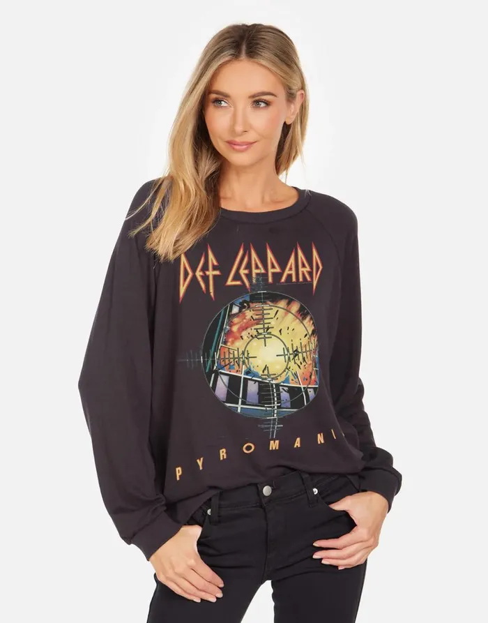 Women039s Noleta X Def Leppard Pyromania Onyx Lauren Moshi Long Sleeve