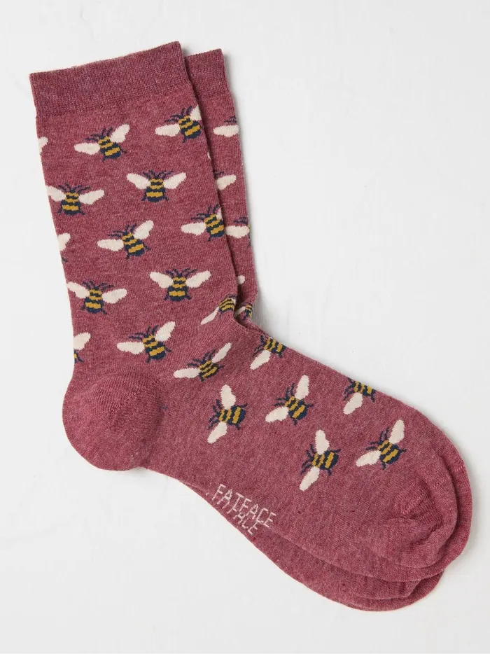 Women 3 For 2 Socks Fat Face Pink Bee Socks 1 Pack Size 47