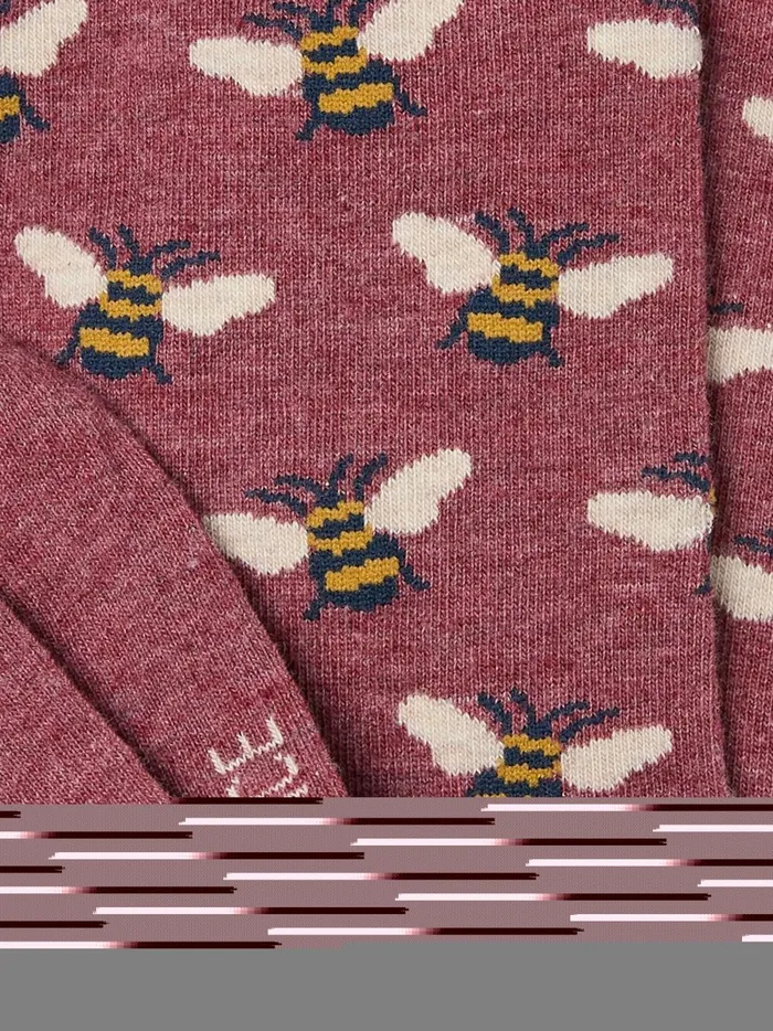 Women 3 For 2 Socks Fat Face Pink Bee Socks 1 Pack Size 47