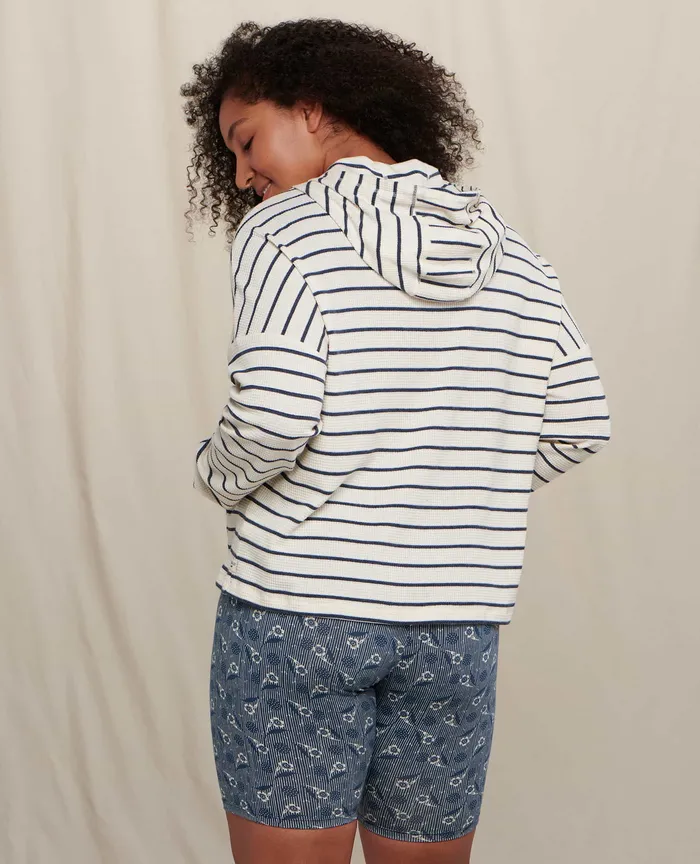 Women8217s ToadandCo Foothill Long Sleeve Hoodie Egret Stripe Loungewear and Sleep