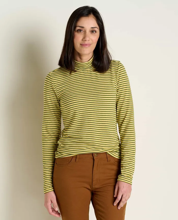Women8217s ToadandCo Piru Mockneck Long Sleeve Tee Pike Trio Stripe Tops and TShirts Women8217s ToadandCo Piru Mockneck Long Sleeve Tee Pike Trio Stripe Tops and TShirts