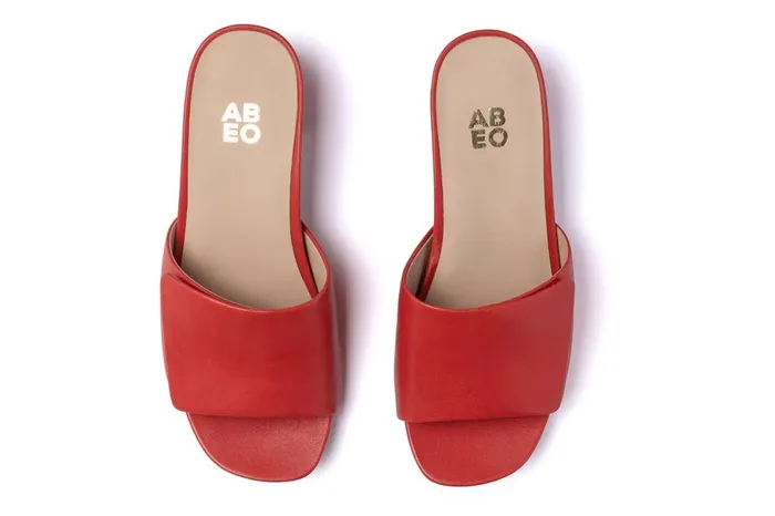 Women ABEO Footwear Dress Avenue Slide Red Leather Women ABEO Footwear Dress Avenue Slide Red Leather