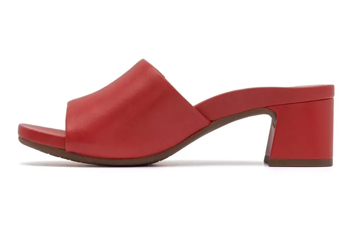 Women ABEO Footwear Dress Avenue Slide Red Leather Women ABEO Footwear Dress Avenue Slide Red Leather