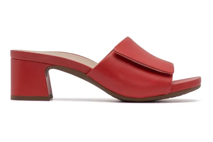 Women ABEO Footwear Dress Avenue Slide Red Leather Women ABEO Footwear Dress Avenue Slide Red Leather