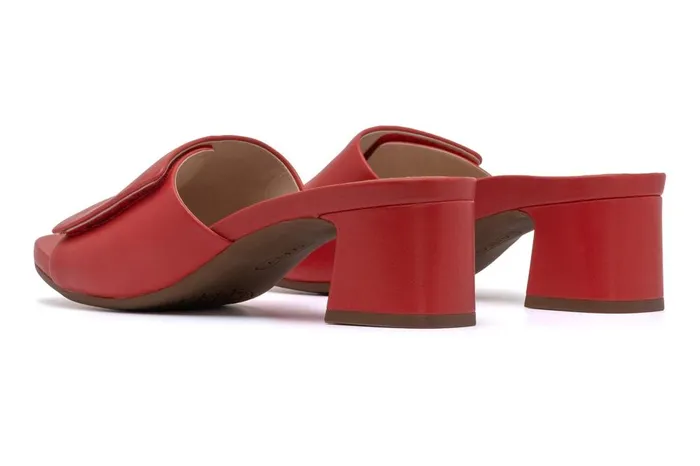 Women ABEO Footwear Dress Avenue Slide Red Leather Women ABEO Footwear Dress Avenue Slide Red Leather