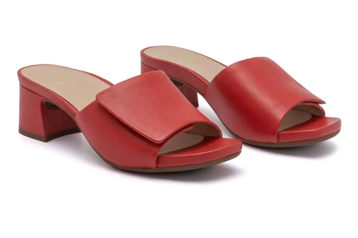 Women ABEO Footwear Dress Avenue Slide Red Leather Women ABEO Footwear Dress Avenue Slide Red Leather