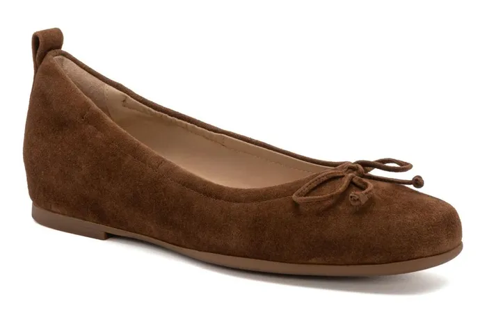 Women ABEO Footwear Dress Cadence Bow Caramel Suede