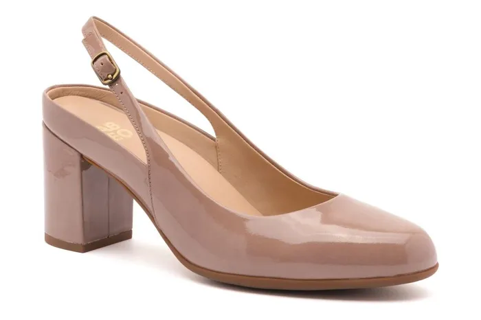 Women ABEO Footwear Dress Tempo Slingback Tan Pat