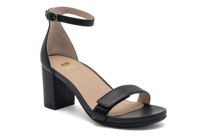 Women ABEO Footwear Dress Tempo Strap Black Leather