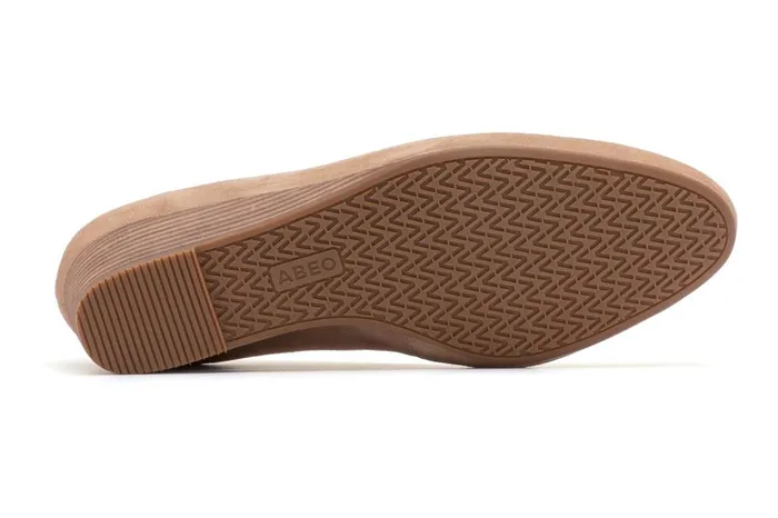 Women ABEO Footwear Dress Veranda Stacked Beige Suede Women ABEO Footwear Dress Veranda Stacked Beige Suede