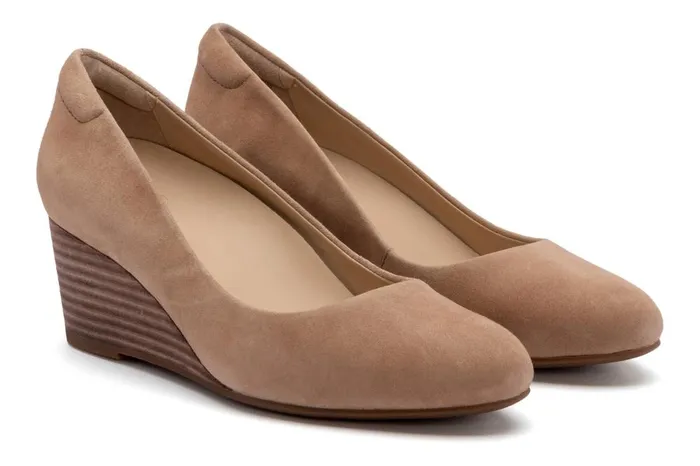 Women ABEO Footwear Dress Veranda Stacked Beige Suede Women ABEO Footwear Dress Veranda Stacked Beige Suede