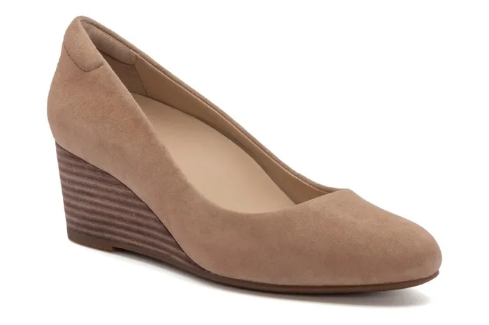 Women ABEO Footwear Dress Veranda Stacked Beige Suede Women ABEO Footwear Dress Veranda Stacked Beige Suede