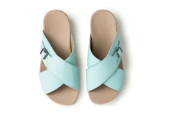 Women ABEO Footwear Sandals Solstice Cross Slide Icy Morning Women ABEO Footwear Sandals Solstice Cross Slide Icy Morning