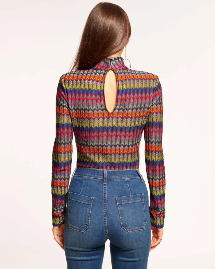 Women Adina Turtleneck Top Retro Chevron Ramy Brook Tops Women Adina Turtleneck Top Retro Chevron Ramy Brook Tops