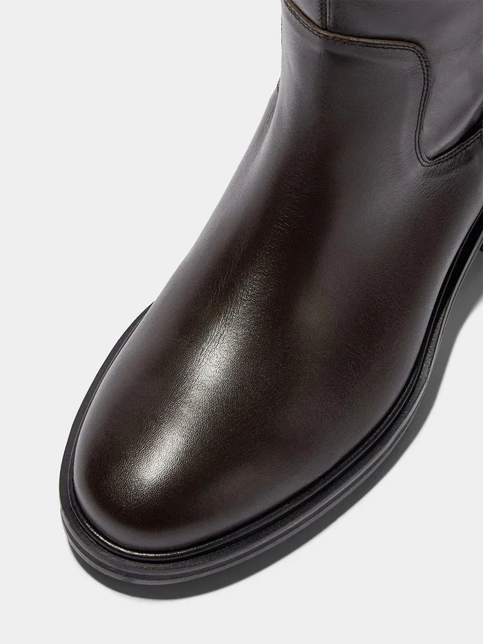 Women Aeyde HENRY Moka KneeHigh Riding Boot Aeyde KneeHigh Boots