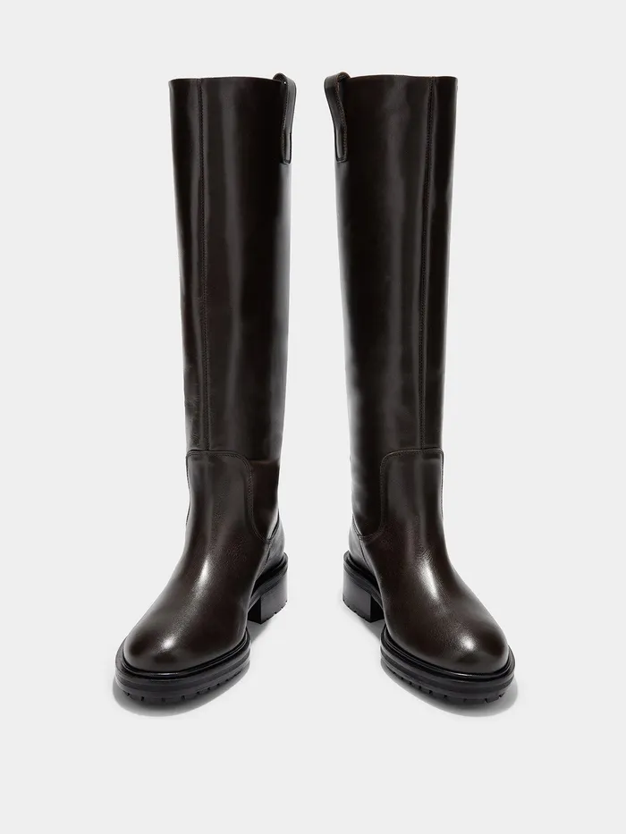Women Aeyde HENRY Moka KneeHigh Riding Boot Aeyde KneeHigh Boots
