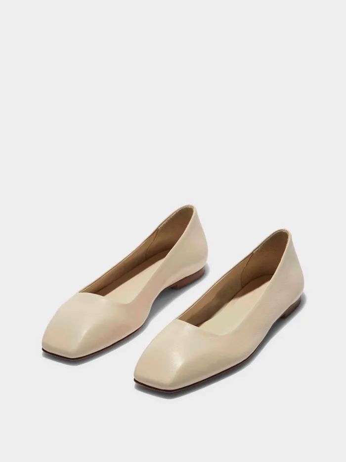 Women Aeyde IDA Creamy Ballet Flat Aeyde Flats