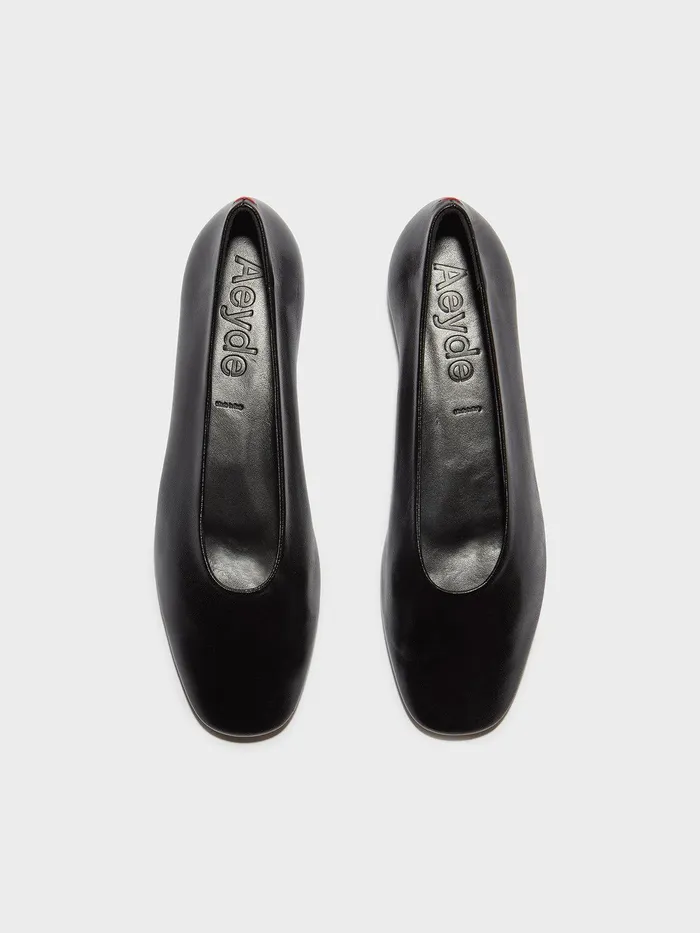 Women Aeyde KIRSTEN Black Ballet Flat Aeyde Flats