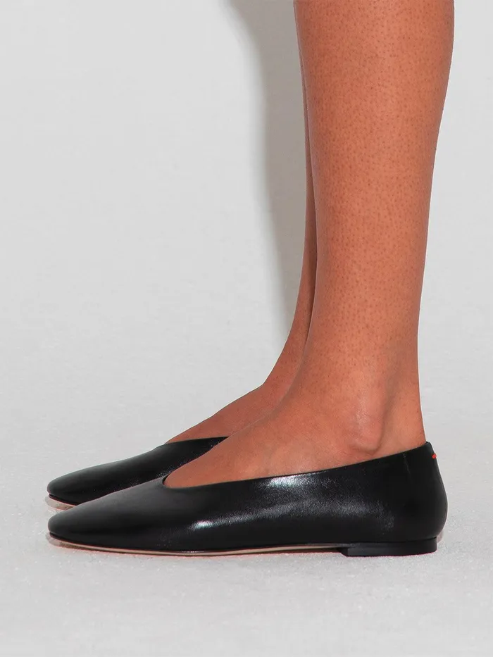 Women Aeyde KIRSTEN Black Ballet Flat Aeyde Flats