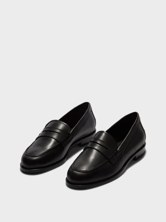 Women Aeyde OSCAR Black Penny Loafer Aeyde Loafers