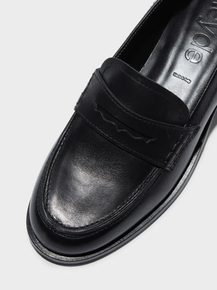 Women Aeyde OSCAR Black Penny Loafer Aeyde Loafers
