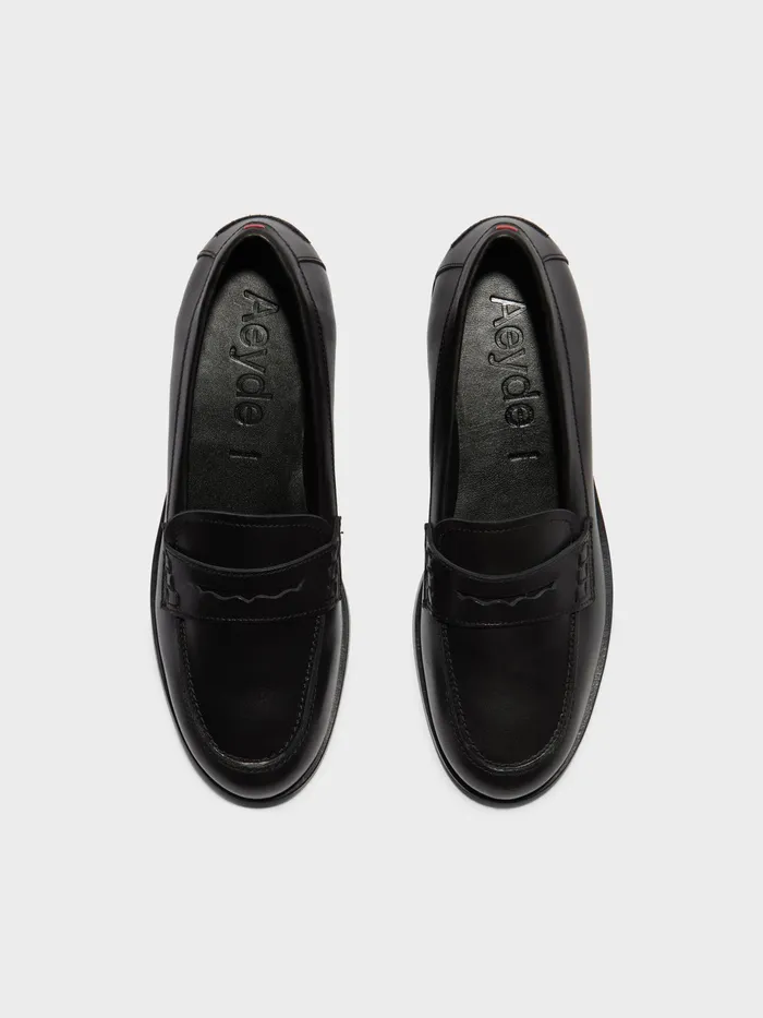 Women Aeyde OSCAR Black Penny Loafer Aeyde Loafers