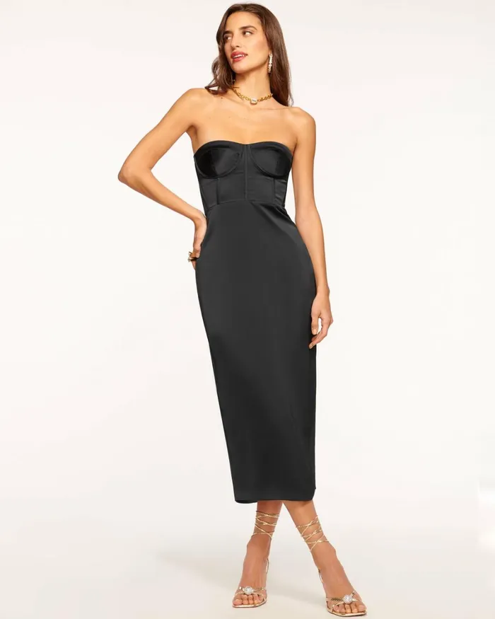 Women Alianna Strapless Midi Dress Soiree Red Ramy Brook Dresses Women Alianna Strapless Midi Dress Soiree Red Ramy Brook Dresses