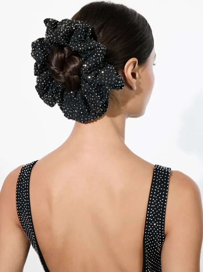 Women Alice Olivia Cher Large Scrunchie Blackcrystal
