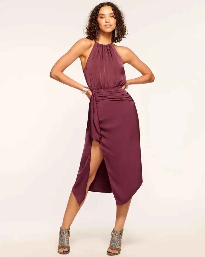 Women Amanda Ruched Midi Dress Black Ramy Brook Dresses Women Amanda Ruched Midi Dress Black Ramy Brook Dresses