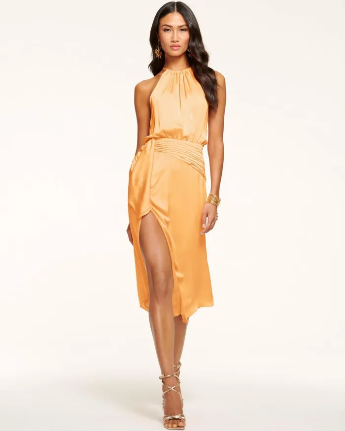 Women Amanda Ruched Midi Dress Black Ramy Brook Dresses Women Amanda Ruched Midi Dress Black Ramy Brook Dresses