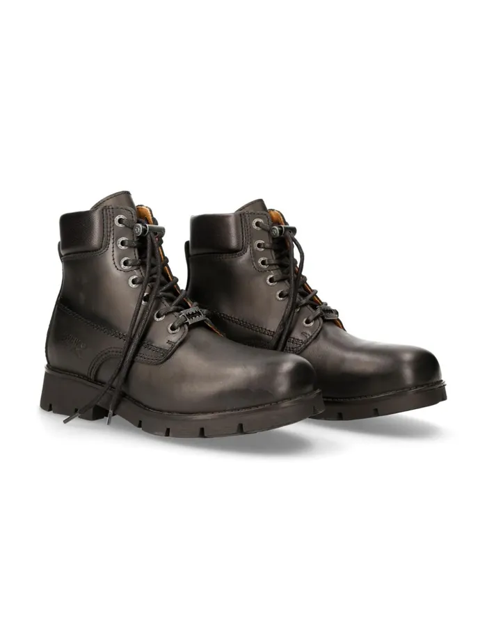 Women Ankle Boot Black Ranger With Laces MRanger046S1 New Rock Military