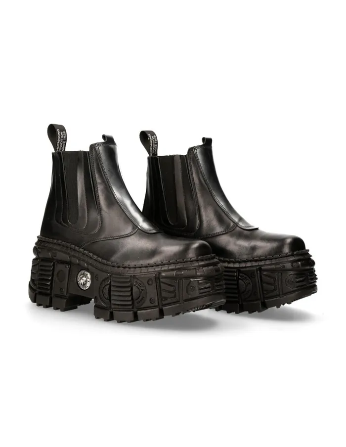 Women Ankle Boot Black Tank MWall049C2 New Rock Platform