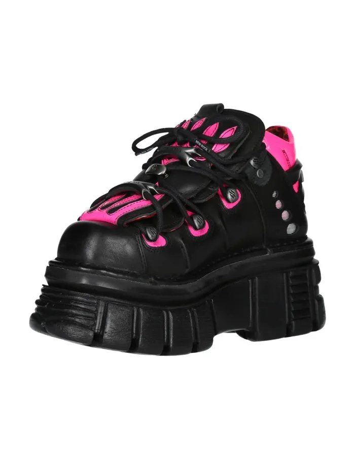 Women Ankle Boot Black Tower With Laces MMet011C3 New Rock Platform Women Ankle Boot Black Tower With Laces MMet011C3 New Rock Platform