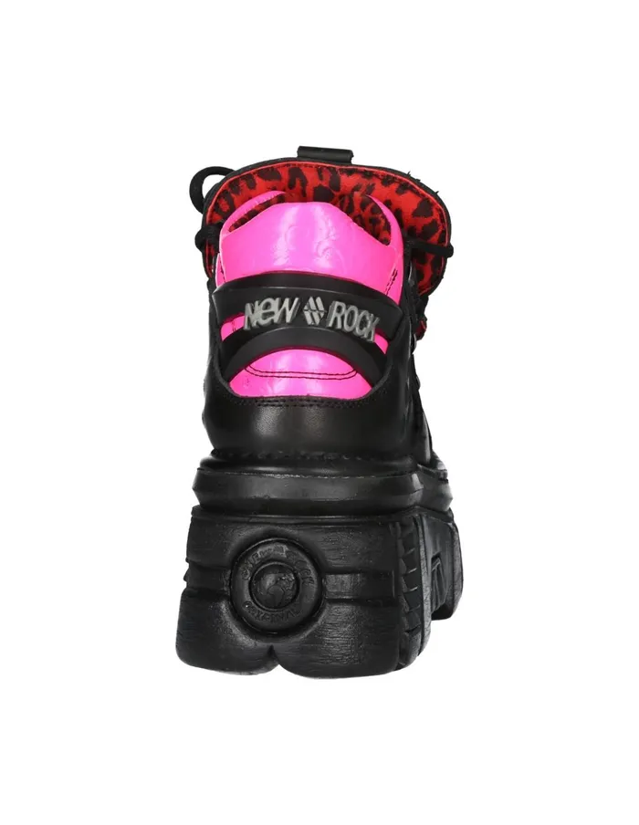 Women Ankle Boot Black Tower With Laces MMet011C3 New Rock Platform Women Ankle Boot Black Tower With Laces MMet011C3 New Rock Platform