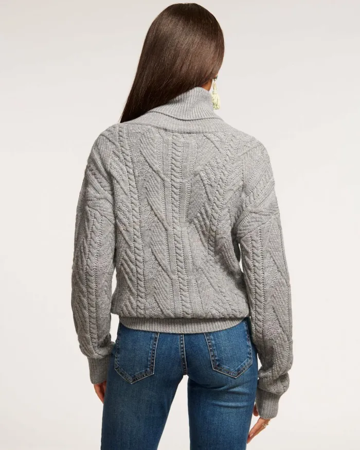 Women Annabelle Embellished Turtleneck Sweater Grey Bedazzled Ramy Brook Tops Women Annabelle Embellished Turtleneck Sweater Grey Bedazzled Ramy Brook Tops