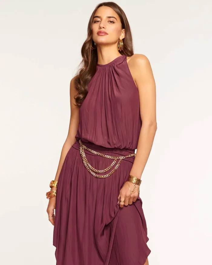 Women Audrey Smocked Midi Dress Black Ramy Brook Dresses