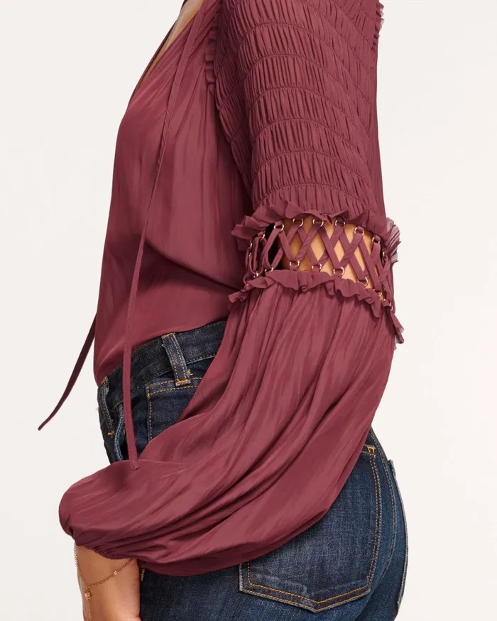 Women Ayla Embellished Blouse Cabernet Ramy Brook Tops Women Ayla Embellished Blouse Cabernet Ramy Brook Tops