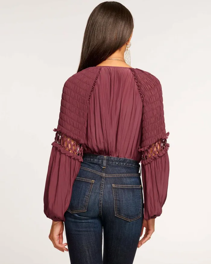 Women Ayla Embellished Blouse Cabernet Ramy Brook Tops Women Ayla Embellished Blouse Cabernet Ramy Brook Tops