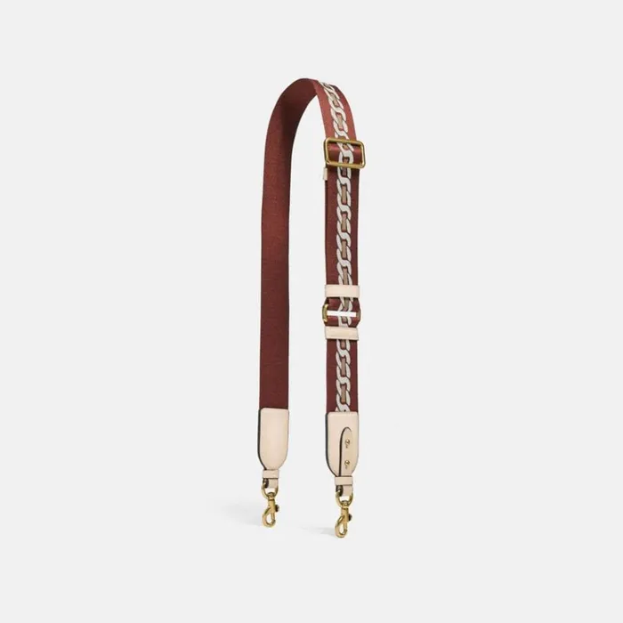 Women Bag Straps and Keychains Coach Strap With Chain Stripe Brassivory
