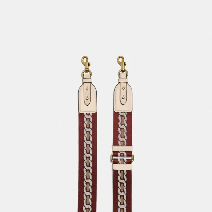 Women Bag Straps and Keychains Coach Strap With Chain Stripe Brassivory