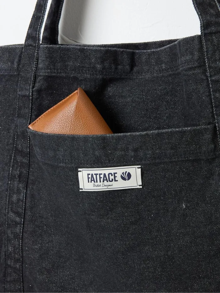 Women Bags and Purses Fat Face Astrid Black Pocket Tote Bag